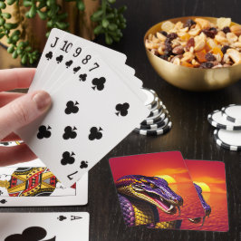 Kobraschlange mit lebhaften lila- und gelben Waage Spielkarten