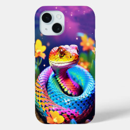 Kobraschlange mit leuchtend türkisfarbenem Rosa un Case-Mate iPhone Hülle