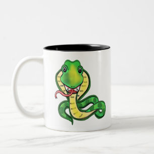 Kobraschlangenreptil-Tierkunst Zweifarbige Tasse