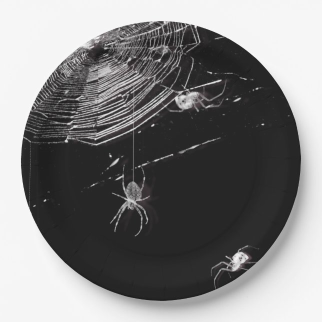 Kobrenne und weiße Spinnen Pappteller (Vorderseite)