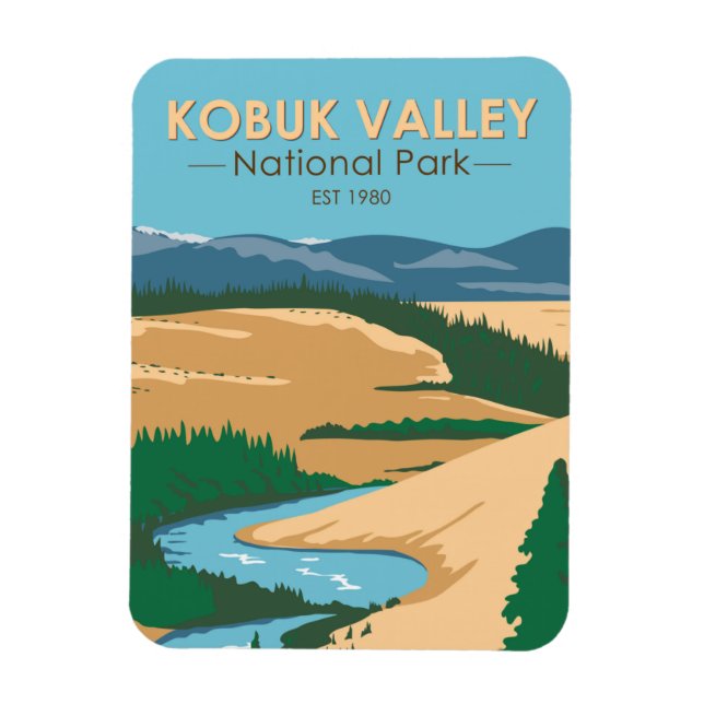 Kobuk Tal Nationalpark Alaska Vintag Magnet (Vertikal)