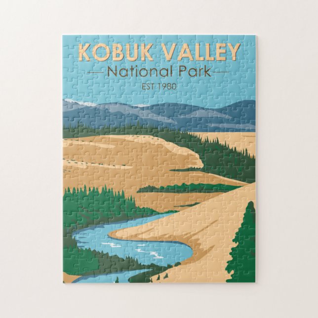 Kobuk Tal Nationalpark Alaska Vintag Puzzle (Vertikal)