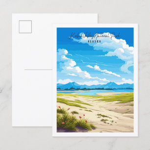 Kobuk Valley Alaska Vintage-Reiseillustration Postkarte