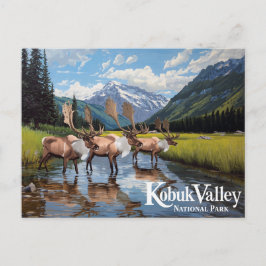 Kobuk Valley Karibu-Herde Alaska Kunst Postkarte