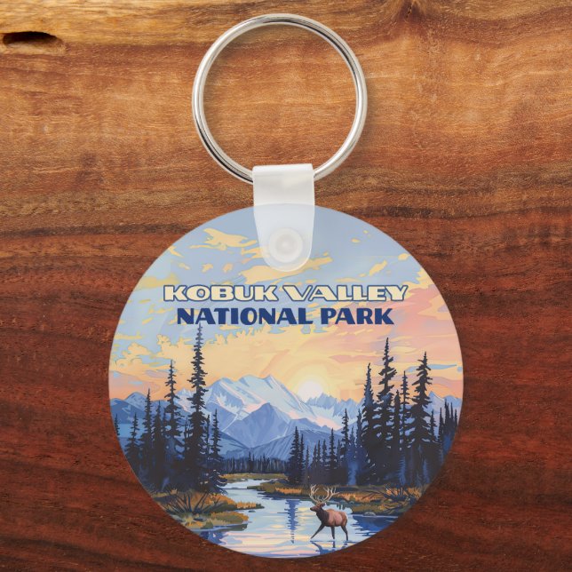 Kobuk Valley Nationalpark Alaska Karibik Vintag Schlüsselanhänger (Vorderseite)