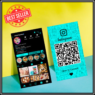 Koch Bäckerei Instagram Türkis Konditor QR Visitenkarte