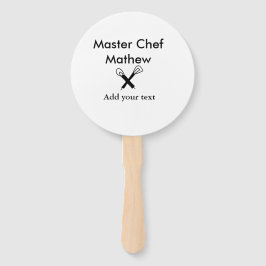 Koch-Bäckerei-Meister Koch hinzufügen Textname Cut Fächer