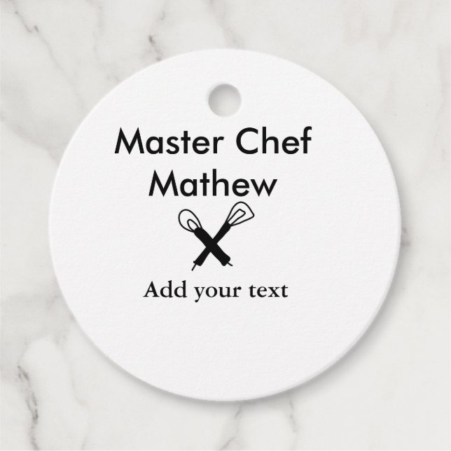 Koch-Bäckerei-Meister Koch hinzufügen Textname Cut Geschenkanhänger (Vorderseite)