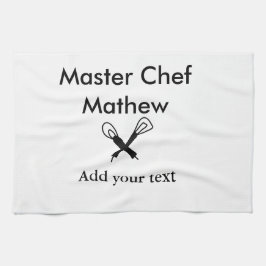 Koch-Bäckerei-Meister Koch hinzufügen Textname Cut Geschirrtuch