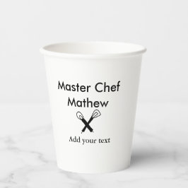 Koch-Bäckerei-Meister Koch hinzufügen Textname Cut Pappbecher