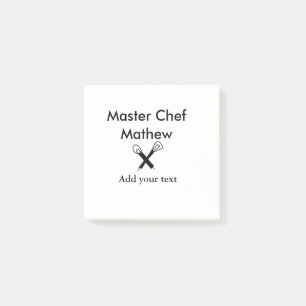 Koch-Bäckerei-Meister Koch hinzufügen Textname Cut Post-it Klebezettel