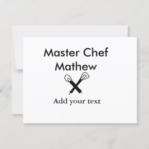 Koch-Bäckerei-Meister Koch hinzufügen Textname Cut Postkarte