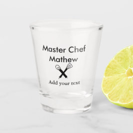 Koch-Bäckerei-Meister Koch hinzufügen Textname Cut Schnapsglas