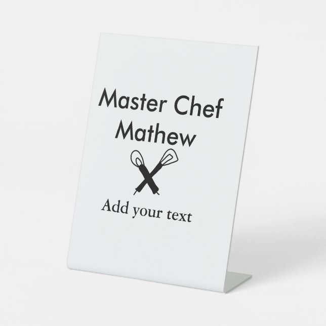 Koch-Bäckerei-Meister Koch hinzufügen Textname Cut Sockelschild (Vorderseite)