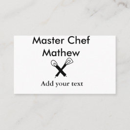 Koch-Bäckerei-Meister Koch hinzufügen Textname Cut Visitenkarte