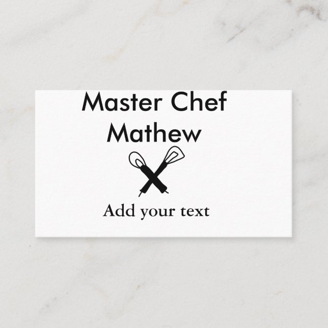 Koch-Bäckerei-Meister Koch hinzufügen Textname Cut Visitenkarte (Vorderseite)