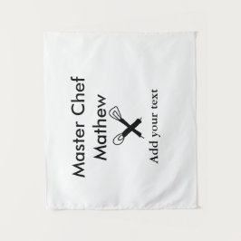 Koch-Bäckerei-Meister Koch hinzufügen Textname Cut Wandteppich