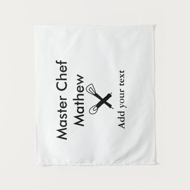 Koch-Bäckerei-Meister Koch hinzufügen Textname Cut Wandteppich (Vorderseite)