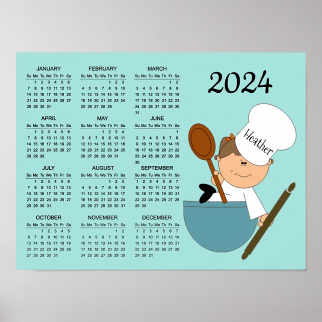 Koch Baker Design 2024 Kalenderposter Poster (Vorne)