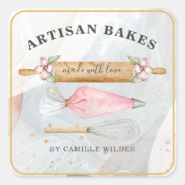 Koch Bakers Backbäckereien - Produktkennzeichnunge Quadratischer Aufkleber