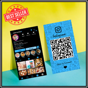 Koch Bakery Instagram Blue Pastry Caterer QR Code Visitenkarte