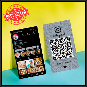 Koch Bakery Instagram Dusty Blue Pastry Caterer QR Visitenkarte