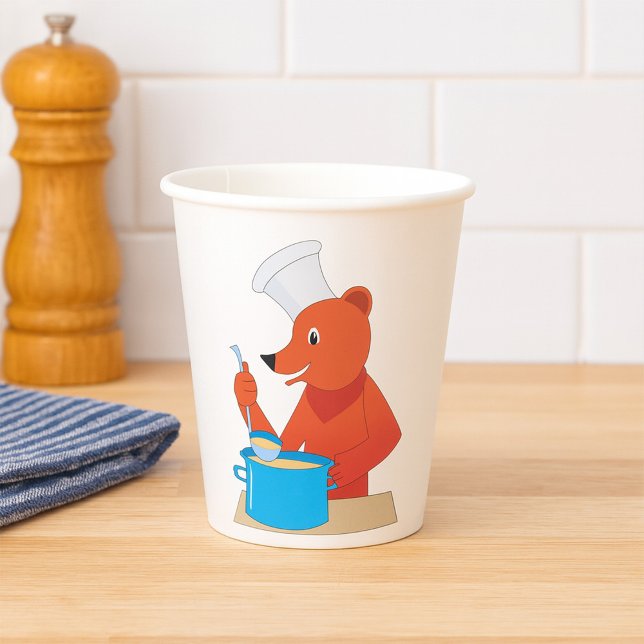 Koch Bear Cooking Soun Fun Animal Kitchen Pappbecher (Von Creator hochgeladen)