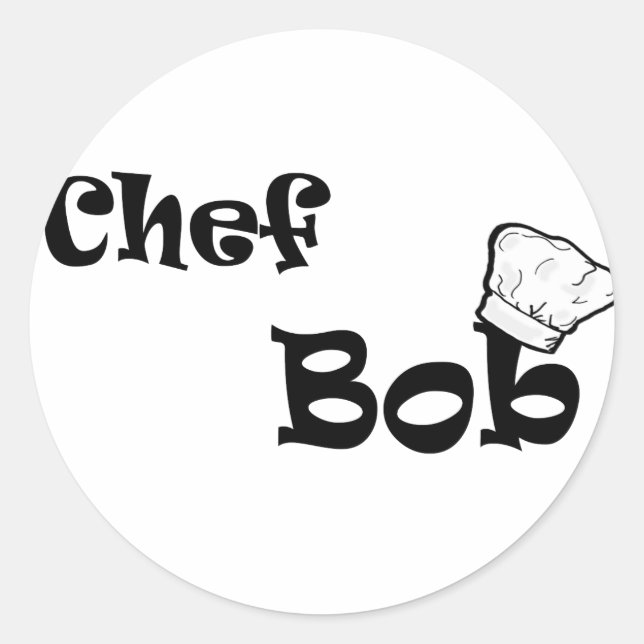 Koch Bob Runder Aufkleber (Vorderseite)