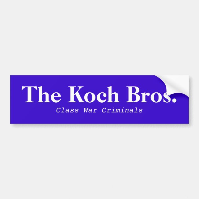 Koch Bros. Klassen-Kriegsblau Autoaufkleber (Vorne)