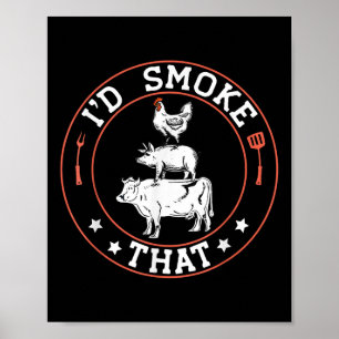 Koch Butcher Grillen Smoker Id rauchen, dass Grill Poster