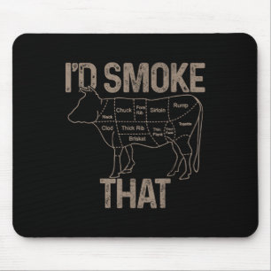 Koch Butcher kochen Grillen Id rauchen, dass Kuhwe Mousepad