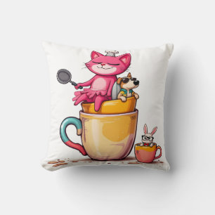 Koch Cat Kaffee Break Kissen Kissen