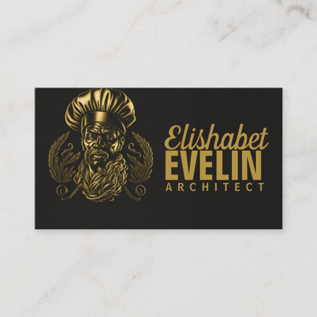 Koch Catering Gold Modernes Schwarzes Blinzeln 432 Visitenkarte (Vorderseite)