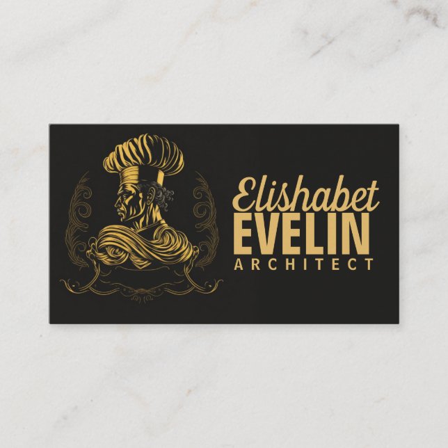 Koch Catering Gold Modernes Schwarzes Blinzeln 507 Visitenkarte (Vorderseite)