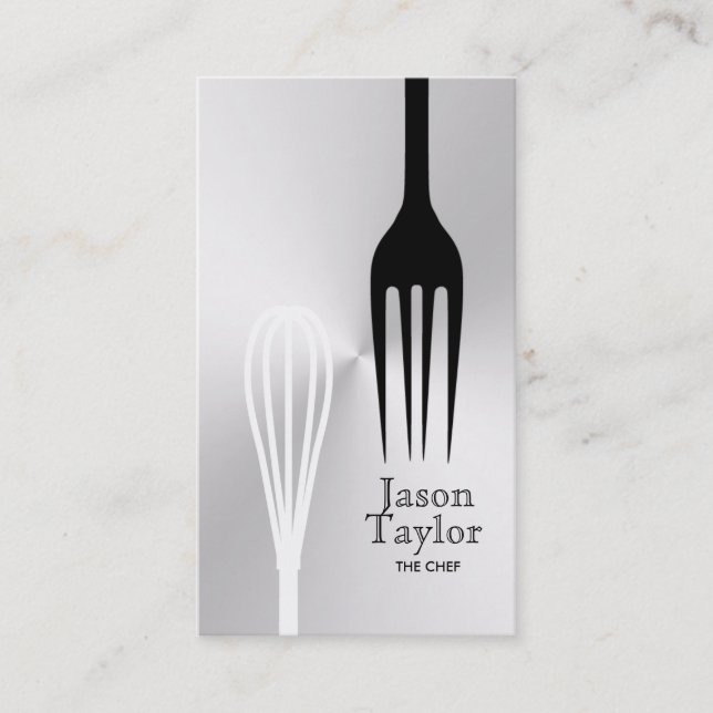 Koch Catering Restaurant Bake Fork Visitenkarte (Vorderseite)