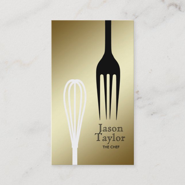 Koch Catering Restaurant Bake Fork Visitenkarte (Vorderseite)