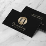 Koch Catering Restaurant Dellago Visitenkarte<br><div class="desc">Koch Catering Restaurant Elegante Black & Gold Visitenkarten.</div>