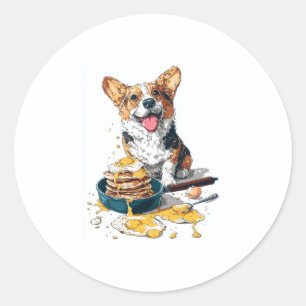 Koch Corgi - Funny Cooking Dog Runder Aufkleber