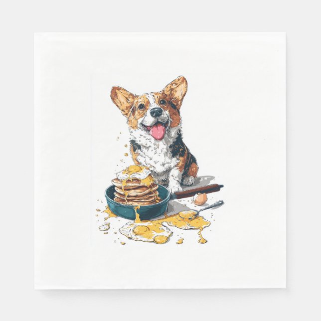 Koch Corgi - Funny Cooking Dog Serviette (Vorderseite)