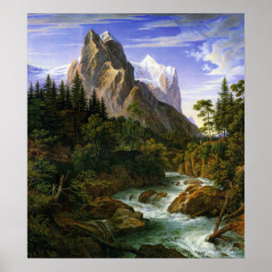 Koch - Das Wetterhorn von der Rosenlaui aus, 1824 Poster