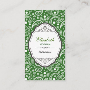 Koch de Cuisine - Retro Paisley Pattern Visitenkarte