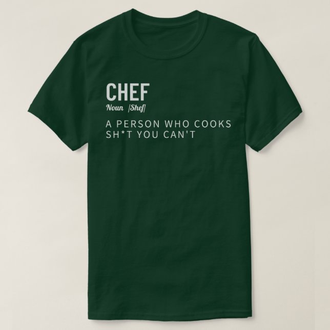 Koch Definition Funny Cooking Cook Geschenk T-Shirt (Design vorne)