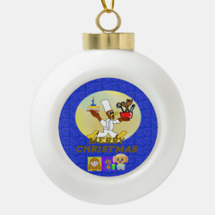Koch Ducky Kazoo Weihnachtsschmuck Keramik Kugel-Ornament