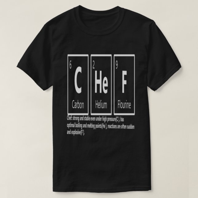 Koch Elements Beruflich Cook Geschenkidee T-Shirt (Design vorne)