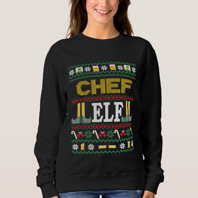 Koch Elf Weihnachten Sweatshirt (Vorderseite)