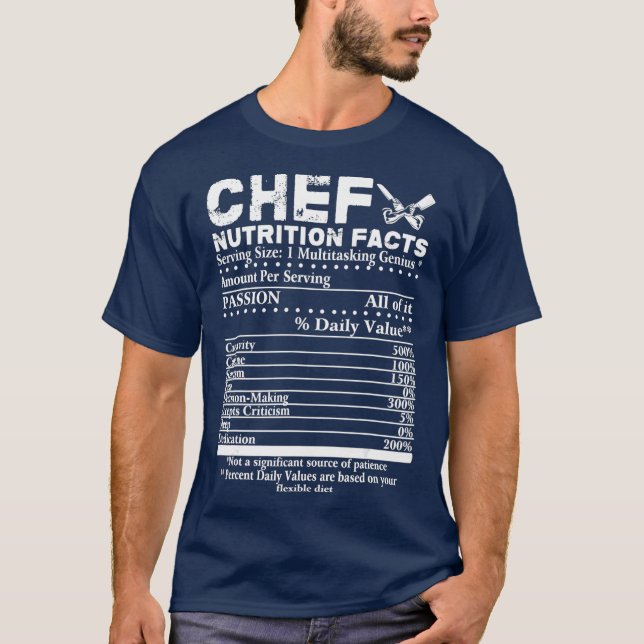 Koch Ernährung Fakten Coole Koch Geschenk für Köch T-Shirt (Vorderseite)