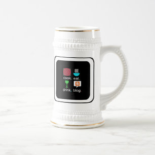 "Koch. Essen. Trink. Blog." Krug Bierglas