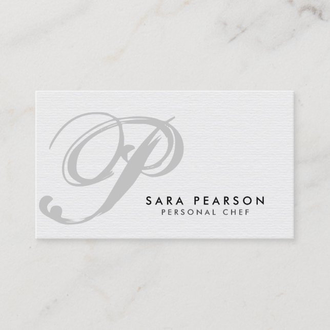 Koch Food Beauty Monogram Business Card Visitenkarte (Vorderseite)