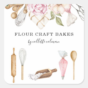 Koch für Bäckereien Quadratischer Aufkleber