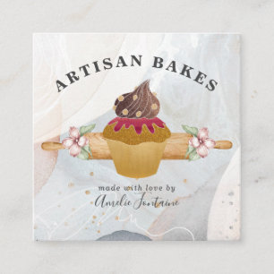Koch für Backwaren Quadratische Visitenkarte